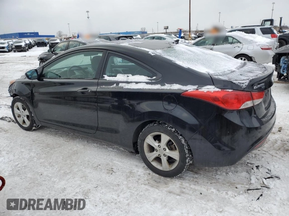 2013 Hyundai Elantra Coupe GS with VIN KMHDH6AE3DU012760, listed as a Copart auction lot 88409225 with 107,876 mi miles and Clean Title. Bid and sale history available at carsss.com. Image 2.