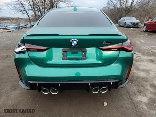 2024 BMW M4 Competition with VIN WBS33AZ08RCR36014, listed as a Copart auction lot 47201595 with 0 mi miles and Salvage Title. Bid and sale history available at carsss.com. Image 6.