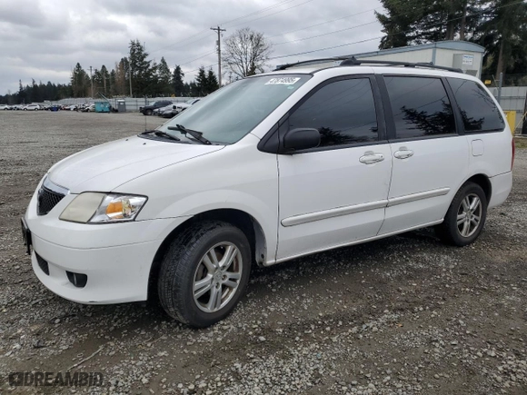 2003 Mazda MPV LX with VIN JM3LW28J530357562, listed as a Copart auction lot 47874995 with 170,048 mi miles and Salvage Title. Bid and sale history available at carsss.com. Image 1.