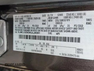 2019 Lincoln MKC Reserve with VIN 5LMCJ3D93KUL29381, listed as a Copart auction lot 44835375 with 83,664 mi miles and Salvage Title. Bid and sale history available at DreamBid. Image 13.