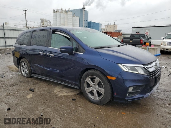 2020 Honda Odyssey EX with VIN 5FNRL6H56LB017408, listed as a Copart auction lot 44241645 with 75,520 mi miles and Salvage Title. Bid and sale history available at DreamBid. Image 4.