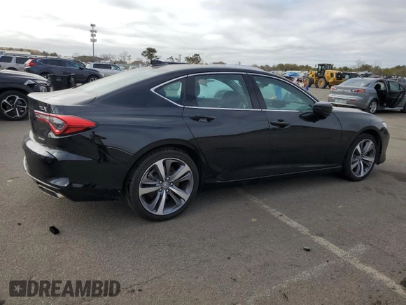2022 Acura TLX Advance with VIN 19UUB6F65NA003537, listed as a Copart auction lot 85199054 with 20,110 mi miles and Salvage title. Bid and sale history available at DreamBid. Image 3.