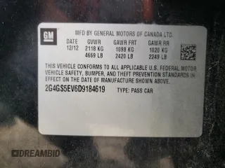 2013 Buick Regal Turbo Premium 1 with VIN 2G4GS5EV6D9184619, listed as a Copart auction lot 50875565 with 119,743 mi miles and Salvage Title. Bid and sale history available at carsss.com. Image 12.