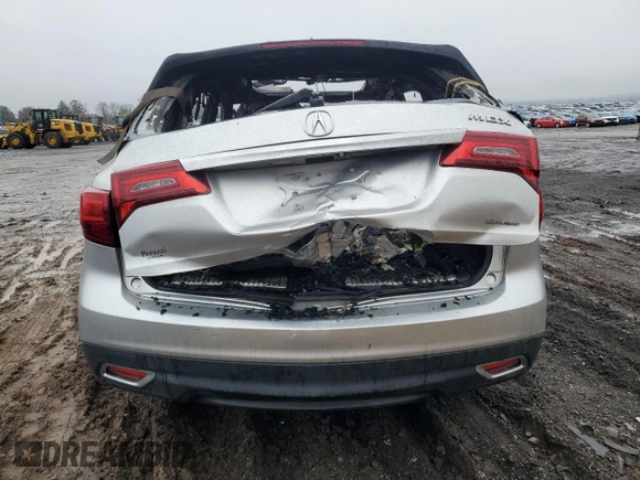 2014 Acura MDX Tech Pkg with VIN 5FRYD4H43EB043504, listed as a Copart auction lot 50368135 with 0 mi miles and Salvage Title. Bid and sale history available at carsss.com. Image 6.