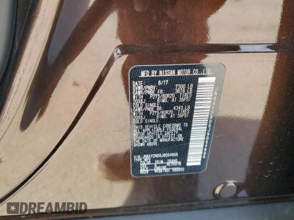 2018 Nissan Armada SV with VIN JN8AY2ND8J9054605, listed as a Copart auction lot 86407704 with 0 mi miles and Salvage Title. Bid and sale history available at carsss.com. Image 14.