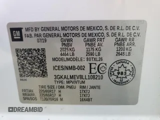 2020 GMC Terrain SLE with VIN 3GKALMEV8LL108210, listed as a Copart auction lot 53311865 with 216,100 mi miles and Clean Title. Bid and sale history available at carsss.com. Image 13.