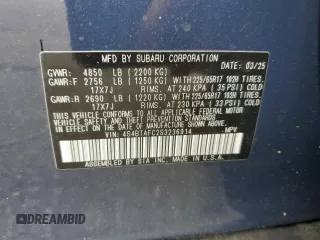 2025 Subaru Outback Premium with VIN 4S4BTAFC2S3236914, listed as a Copart auction lot 60228575 with 1,253 mi miles and Non repairable. Bid and sale history available at DreamBid. Image 13.