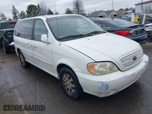 2004 Kia Sedona LX with VIN KNDUP131446537660, listed as a IAAI auction lot 41526183 with 282,891 mi miles. Bid and sale history available at carsss.com. Image 1.