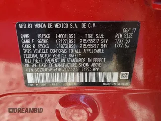 2017 Honda HR-V EX with VIN 3CZRU5H54HG707323, listed as a Copart auction lot 47455175 with Not Provided miles and Salvage Title. Bid and sale history available at carsss.com. Image 13.