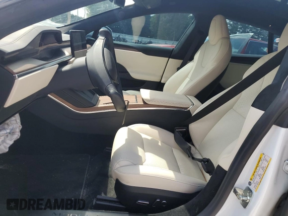 2021 Tesla Model S Long Range with VIN 5YJSA1E52MF443953, listed as a Copart auction lot 59838715 with 54,643 mi miles and Salvage title. Bid and sale history available at DreamBid. Image 7.