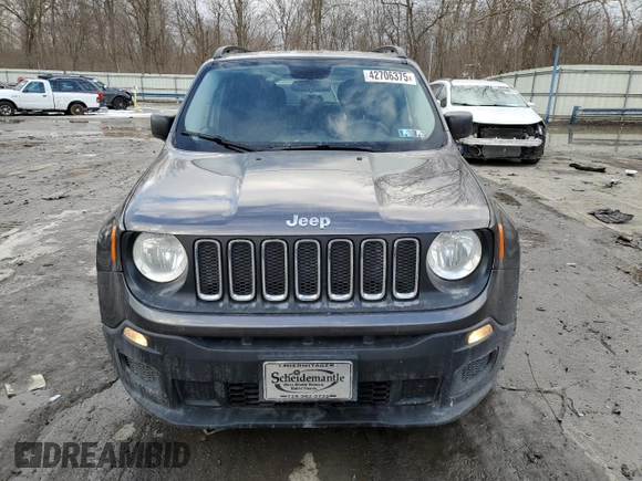 2017 Jeep Renegade Sport with VIN ZACCJBAB9HPF67335, listed as a Copart auction lot 42706375 with 94,351 mi miles and Salvage title. Bid and sale history available at DreamBid. Image 5.