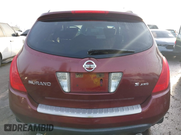 2007 Nissan Murano S with VIN JN8AZ08W47W612443, listed as a IAAI auction lot 41462615 with 160,485 mi miles and . Bid and sale history available at DreamBid. Image 16.
