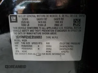 2012 Cadillac SRX Premium Collection z VIN 3GYFNFE30CS599863, wystawiony jako Copart lot #61249995 z przebiegiem 144 740 mil mil oraz Czysty tytuł • Clean title. Historia ofert i sprzedaży dostępna na DreamBid. Obrazek 12.