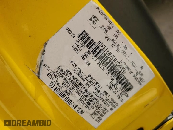 2007 Ford Focus S with VIN 1FAHP31N57W213310, listed as a Copart auction lot 43433425 with 184,433 mi miles and Salvage Title. Bid and sale history available at DreamBid. Image 15.
