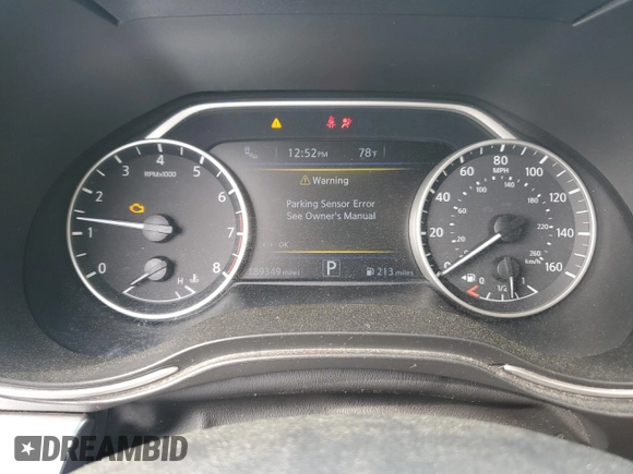 2017 Nissan Maxima SV with VIN 1N4AA6AP3HC452802, listed as a Copart auction lot 50553295 with 189,349 mi miles and Salvage Title. Bid and sale history available at DreamBid. Image 9.