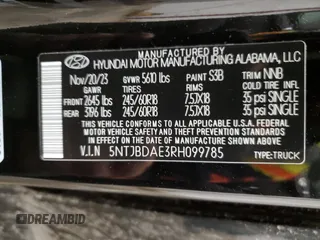 2024 Hyundai Santa Cruz SEL z VIN 5NTJBDAE3RH099785, wystawiony jako Copart lot #44244815 z przebiegiem 5 921 mil mil oraz Szkoda całkowita • Salvage title. Historia ofert i sprzedaży dostępna na DreamBid. Obrazek 13.