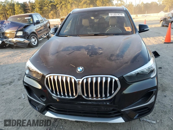 2021 BMW X1 xDrive28i with VIN WBXJG9C07M5T06155, listed as a Copart auction lot 81357474 with 18,466 mi miles and Salvage Title. Bid and sale history available at carsss.com. Image 5.