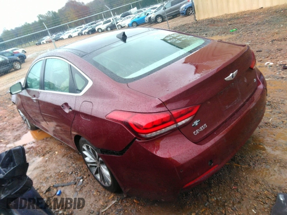 2016 Hyundai Genesis 3.8L z VIN KMHGN4JE7GU106946, wystawiony jako IAAI lot #40809364 z przebiegiem 91 788 mil mil oraz . Historia ofert i sprzedaży dostępna na DreamBid. Obrazek 3.