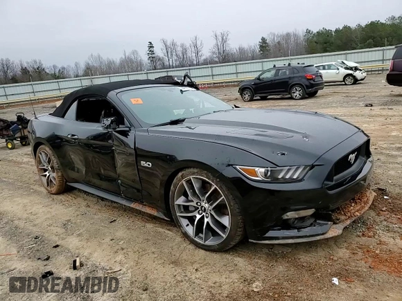 2015 Ford Mustang GT Premium with VIN 1FATP8FF6F5402223, listed as a Copart auction lot 44698185 with 47,078 mi miles and Salvage title. Bid and sale history available at DreamBid. Image 10.