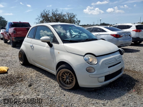 2013 FIAT 500 Pop with VIN 3C3CFFARXDT543669, listed as a Copart auction lot 64360145 with 107,481 mi miles and Salvage title. Bid and sale history available at DreamBid. Image 4.