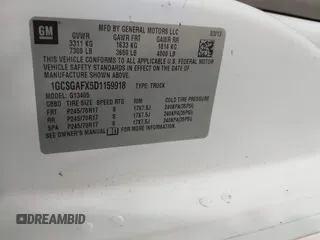 2013 Chevrolet Express Cargo Van with VIN 1GCSGAFX5D1159918, listed as a IAAI auction lot 41998023 with 279,473 mi miles. Bid and sale history available at carsss.com. Image 9.