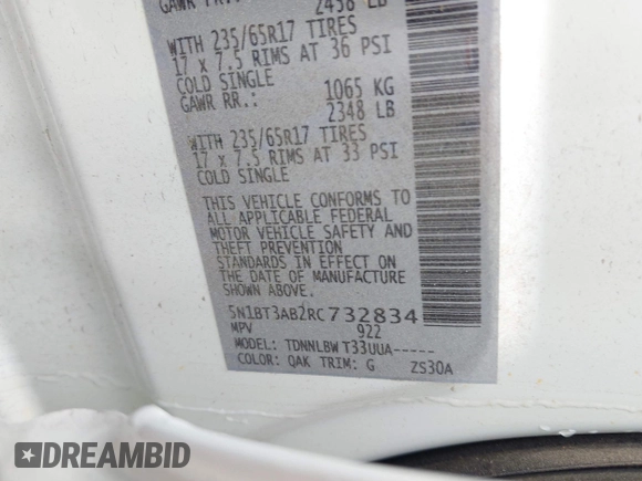 2024 Nissan Rogue S z VIN 5N1BT3AB2RC732834, wystawiony jako IAAI lot #42362033 z przebiegiem 6 642 mil mil oraz . Historia ofert i sprzedaży dostępna na DreamBid. Obrazek 9.