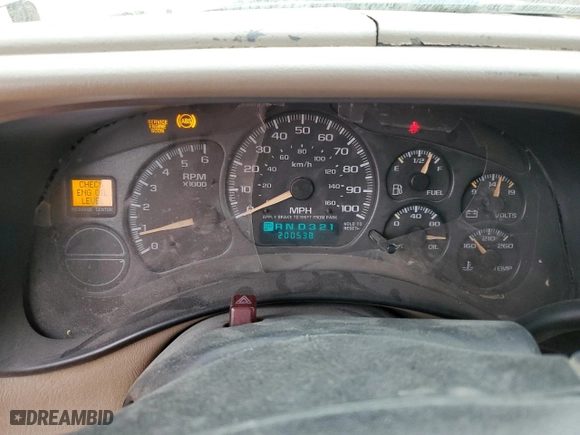 2001 Chevrolet Tahoe LT with VIN 1GNEC13TX1R189141, listed as a Copart auction lot 44595405 with 200,538 mi miles and Salvage Title. Bid and sale history available at carsss.com. Image 9.