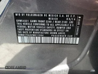 2015 Volkswagen Jetta Sedan 1.8T SE with VIN 3VWD17AJ9FM211554, listed as a Copart auction lot 50216744 with 91,975 mi miles and Salvage Title. Bid and sale history available at carsss.com. Image 12.
