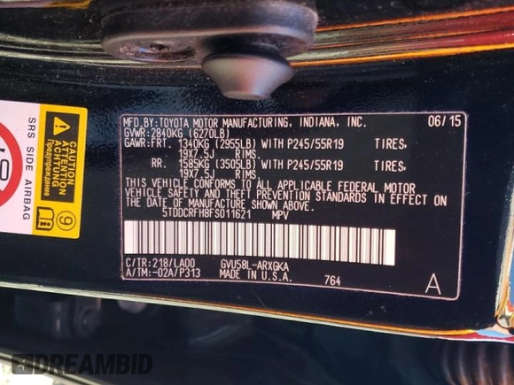 2015 Toyota Highlander Hybrid Limited with VIN 5TDDCRFH8FS011621, listed as a Copart auction lot 72990882 with 0 mi miles. Bid and sale history available at carsss.com. Image 13.