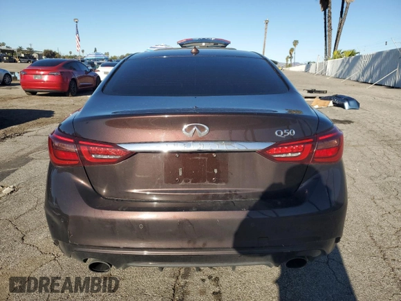 2018 Infiniti Q50 3.0t LUXE with VIN JN1EV7AP7JM359712, listed as a Copart auction lot 48926325 with 81,487 mi miles and Salvage Title. Bid and sale history available at carsss.com. Image 6.