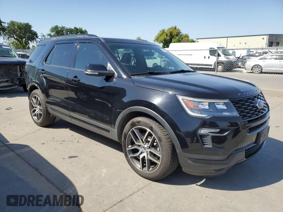 2018 Ford Explorer Sport with VIN 1FM5K8GT3JGB57766, listed as a Copart auction lot 55420595 with 117,350 mi miles and Salvage title. Bid and sale history available at DreamBid. Image 4.