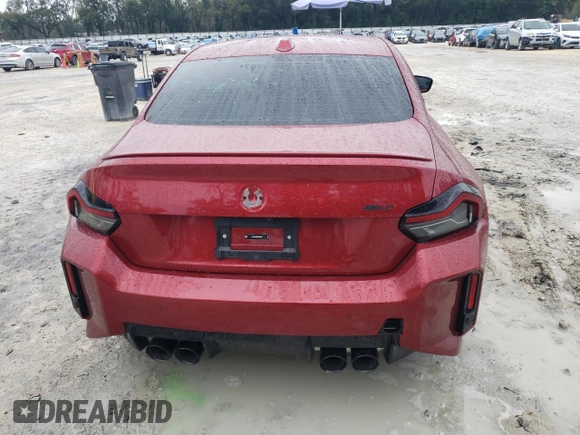 2025 BMW M2 with VIN 3MF23DM08S8F02990, listed as a Copart auction lot 46709765 with 4,373 mi miles and Salvage Title. Bid and sale history available at carsss.com. Image 6.