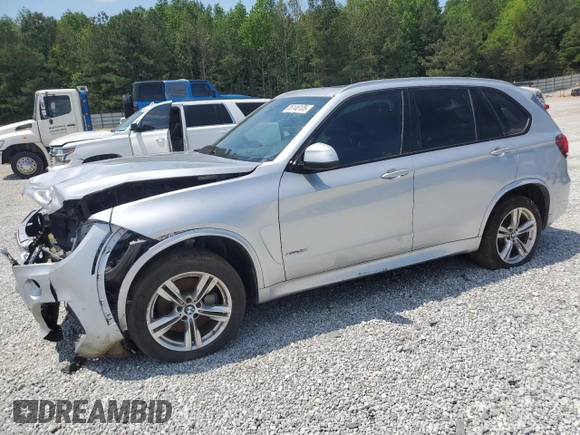 2015 BMW X5 xDrive50i z VIN 5UXKR6C50F0J75350, wystawiony jako Copart lot #55146105 z przebiegiem Nie podano mil oraz Szkoda całkowita • Salvage title. Historia ofert i sprzedaży dostępna na DreamBid. Obrazek 1.