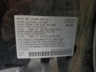 2013 Audi Q7 3.0T Premium Plus with VIN WA1LGAFE4DD003686, listed as a Copart auction lot 46937115 with 137,905 mi miles and Salvage Title. Bid and sale history available at carsss.com. Image 13.