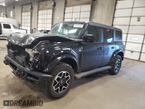 2024 Ford Bronco Outer Banks with VIN 1FMDE8BH7RLA65570, listed as a Copart auction lot 46705165 with 10,206 mi miles and Salvage Title. Bid and sale history available at DreamBid. Image 1.