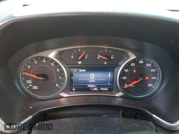 2020 Chevrolet Equinox LT with VIN 2GNAXUEV3L6161344, listed as a Copart auction lot 41813065 with 74,254 mi miles and Non Repairable. Bid and sale history available at DreamBid. Image 9.