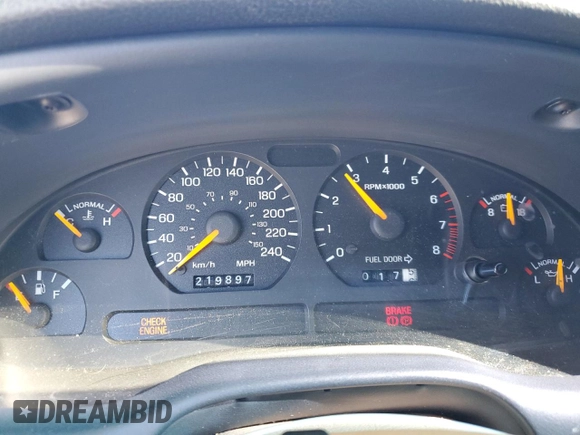 1996 Ford Mustang GT with VIN 1FALP45X1TF161258, listed as a Copart auction lot 49719705 with 219,897 mi miles and Clean Title. Bid and sale history available at carsss.com. Image 9.