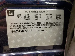 2016 Buick LaCrosse Premium I with VIN 1G4GD5G34GF181767, listed as a Copart auction lot 45110325 with 139,801 mi miles and Salvage title. Bid and sale history available at DreamBid. Image 12.