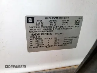 2017 GMC Acadia SLE with VIN 1GKKNLLS5HZ146947, listed as a Copart auction lot 63071345 with 151,596 mi miles and Clean title. Bid and sale history available at DreamBid. Image 13.