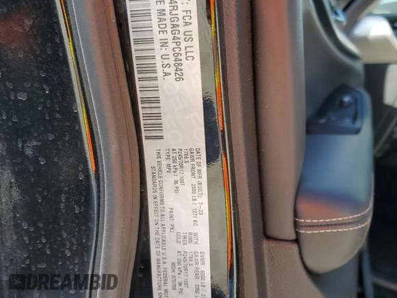 2023 Jeep Grand Cherokee Laredo z VIN 1C4RJGAG4PC648426, wystawiony jako Copart lot #75140784 z przebiegiem Nie podano mil oraz Nie do naprawy • Non repairable. Historia ofert i sprzedaży dostępna na DreamBid. Obrazek 14.