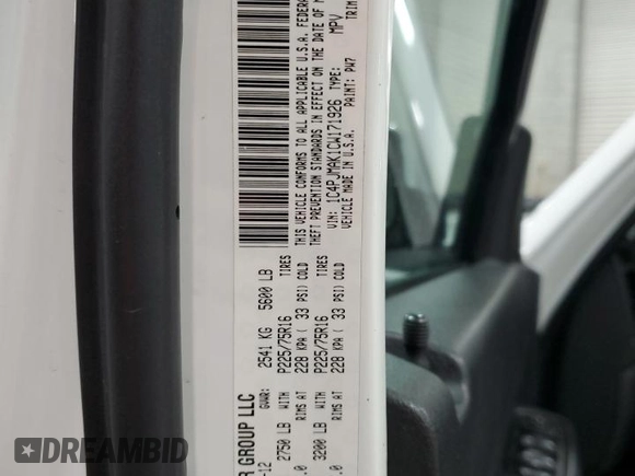 2012 Jeep Liberty Sport with VIN 1C4PJMAK1CW171926, listed as a Copart auction lot 83310004 with 180,085 mi miles and Salvage Title. Bid and sale history available at carsss.com. Image 14.