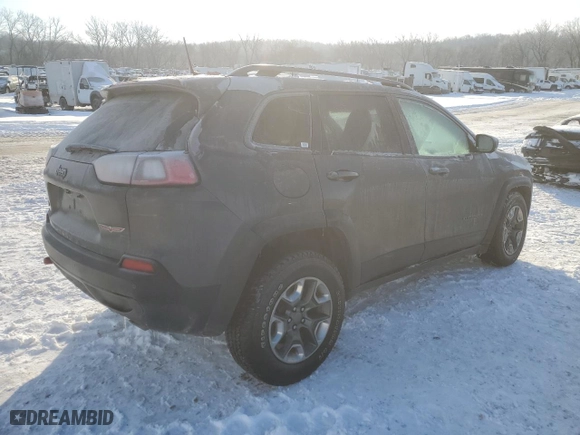 2019 Jeep Cherokee Trailhawk with VIN 1C4PJMBX7KD189772, listed as a Copart auction lot 41678255 with 99,155 mi miles and Salvage Title. Bid and sale history available at carsss.com. Image 3.