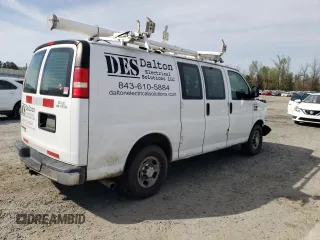 2014 Chevrolet Express Cargo Van with VIN 1GCWGFCA4E1153575, listed as a Copart auction lot 48228214 with 227,892 mi miles and Salvage Title. Bid and sale history available at carsss.com. Image 3.