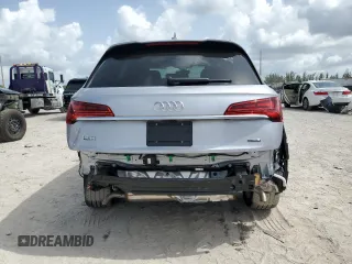 2023 Audi Q5 S line Prestige with VIN WA1FAAFY7P2061803, listed as a Copart auction lot 59907565 with 14,614 mi miles and Salvage title. Bid and sale history available at DreamBid. Image 6.
