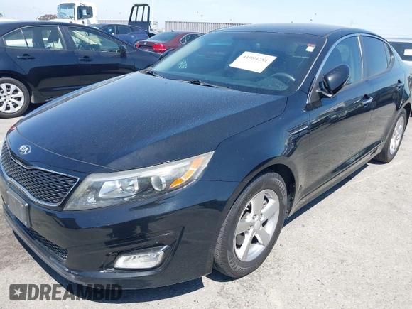 2014 Kia Optima LX with VIN 5XXGM4A74EG291937, listed as a IAAI auction lot 41984281 with 87,378 mi miles. Bid and sale history available at carsss.com. Image 2.
