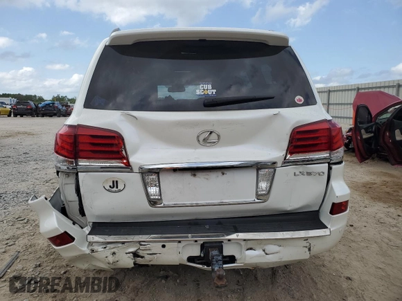 2015 Lexus LX 570 with VIN JTJHY7AX0F4172415, listed as a Copart auction lot 52651665 with 167,848 mi miles and Salvage Title. Bid and sale history available at DreamBid. Image 6.