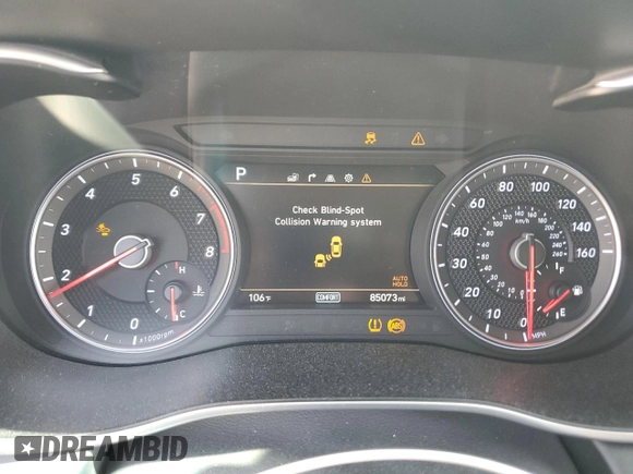 2019 Genesis G70 2.0T Advanced with VIN KMTG34LA3KU023559, listed as a Copart auction lot 75190994 with 85,073 mi miles and Non Repairable. Bid and sale history available at carsss.com. Image 9.