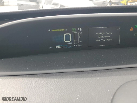 2021 Toyota Prius Prime LE with VIN JTDKAMFP1M3191630, listed as a Copart auction lot 49264815 with 38,824 mi miles and Salvage Title. Bid and sale history available at carsss.com. Image 9.