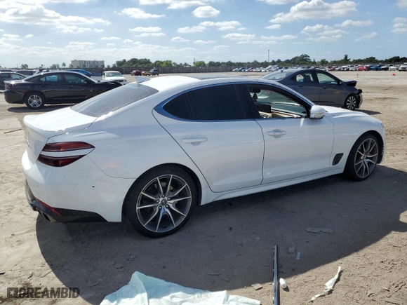 2022 Genesis G70 2.0T with VIN KMTG34TA2NU096216, listed as a Copart auction lot 80650984 with 63,147 mi miles and Non Repairable. Bid and sale history available at carsss.com. Image 3.