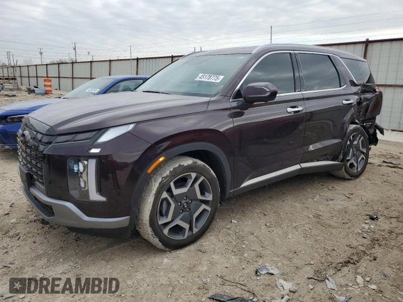 2024 Hyundai Palisade Limited z VIN KM8R54GE9RU738186, wystawiony jako Copart lot #45178775 z przebiegiem 8 593 mil mil oraz Szkoda całkowita • Salvage title. Historia ofert i sprzedaży dostępna na DreamBid. Obrazek 1.
